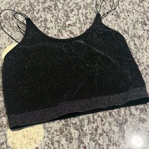 Garage Black Sparkle Cropped Camisole